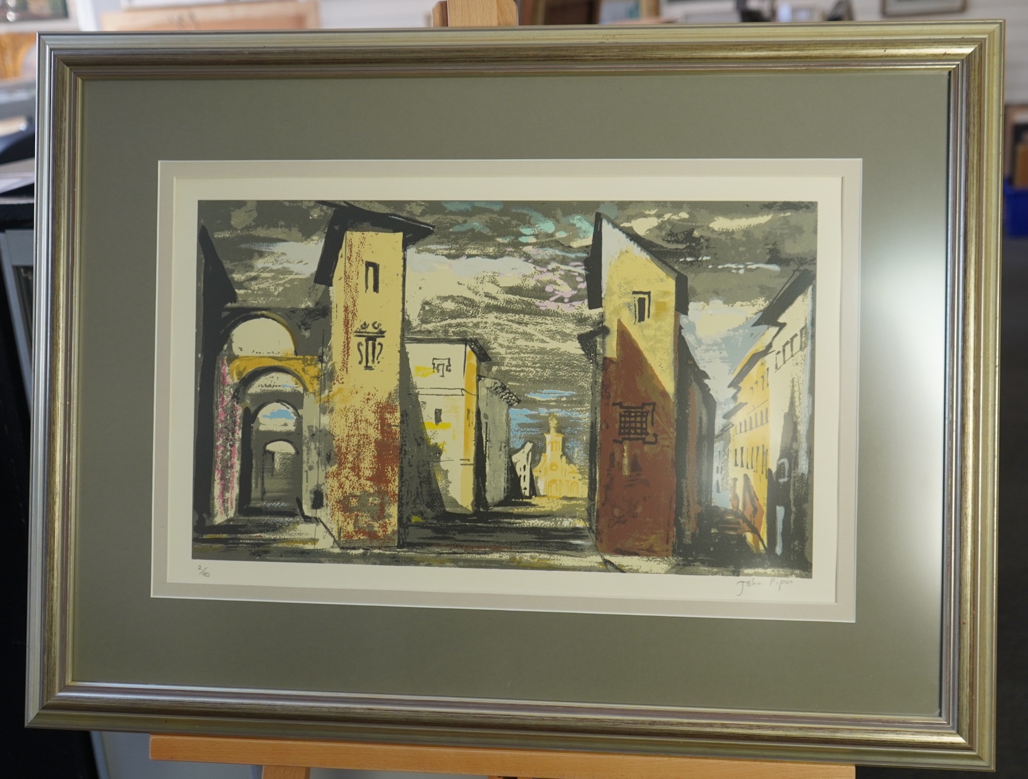 John Piper CH, (1903-1992), 'Street Scene in Don Giovanni'